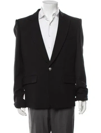 Pre-owned Balmain Wool Blazer In Black