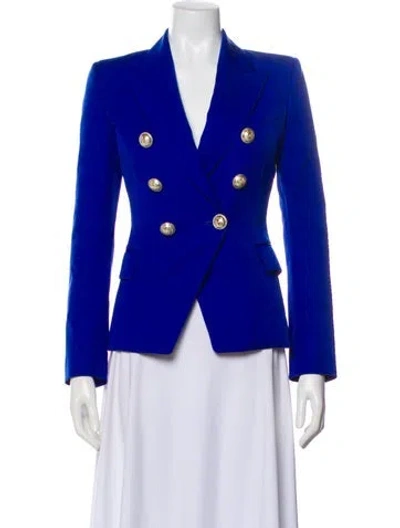 Pre-owned Balmain Wool Blazer In Blue