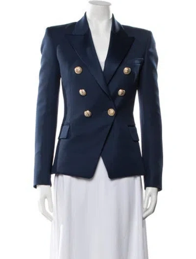 Pre-owned Balmain Wool Blazer In Blue