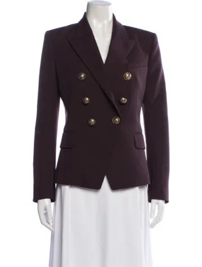Pre-owned Balmain Wool Blazer In Burgundy