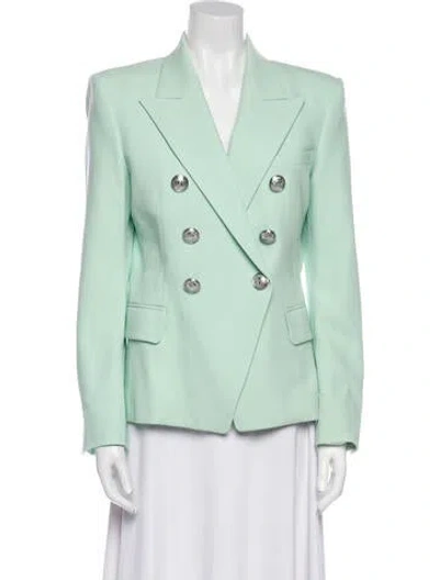 Pre-owned Balmain Wool Blazer In Green