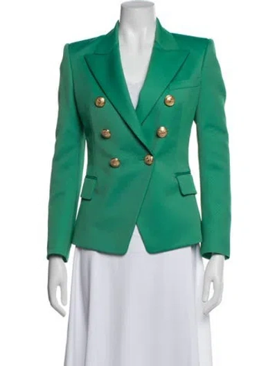 Pre-owned Balmain Wool Blazer In Green