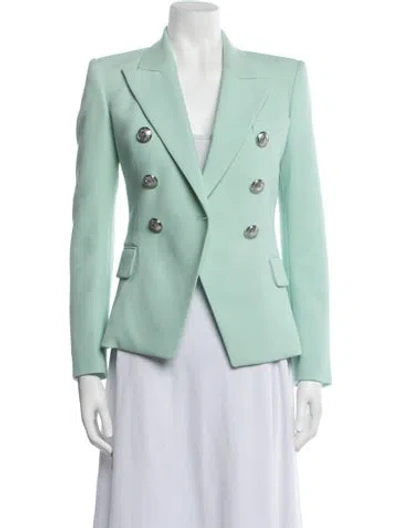 Pre-owned Balmain Wool Blazer In Green
