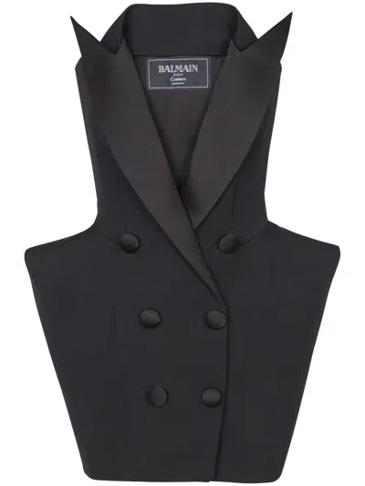Balmain Wool Blazer Mini Dress In Black