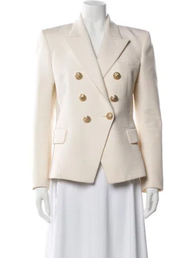 Pre-owned Balmain Wool Blazer In Neutral