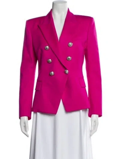 Pre-owned Balmain Wool Blazer In Pink