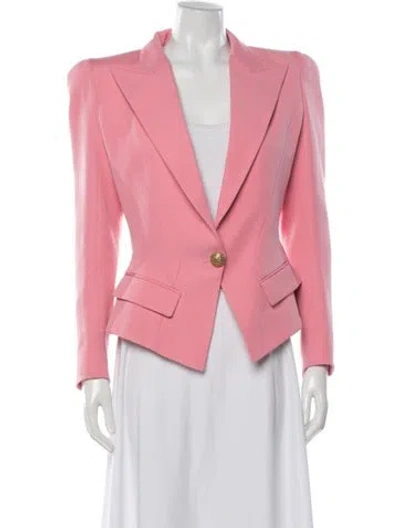 Pre-owned Balmain Wool Blazer In Pink