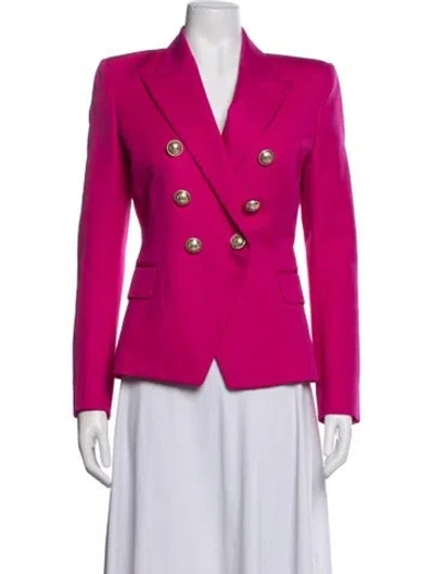 Pre-owned Balmain Wool Blazer In Pink