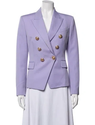 Pre-owned Balmain Wool Blazer In Purple