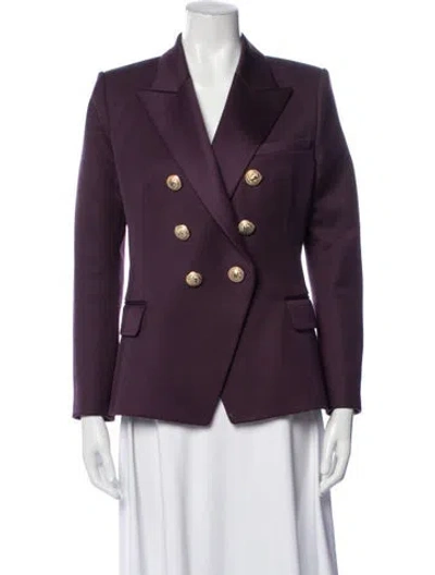 Pre-owned Balmain Wool Blazer In Purple