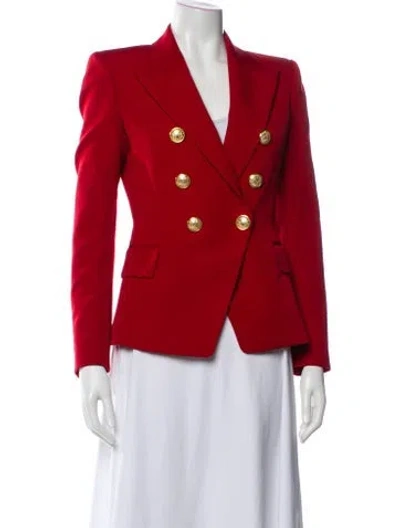 Pre-owned Balmain Wool Blazer In Red