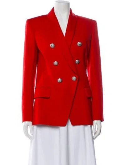 Pre-owned Balmain Wool Blazer In Red