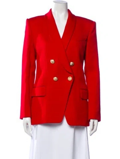 Pre-owned Balmain Wool Blazer In Red