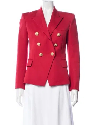 Pre-owned Balmain Wool Blazer In Red