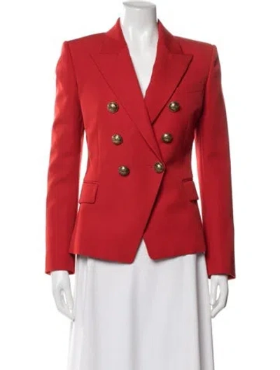 Pre-owned Balmain Wool Blazer In Red