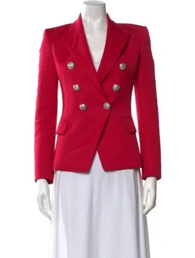Pre-owned Balmain Wool Blazer In Red