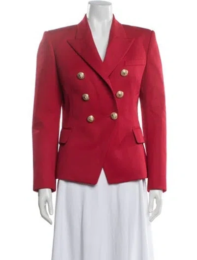 Pre-owned Balmain Wool Blazer In Red