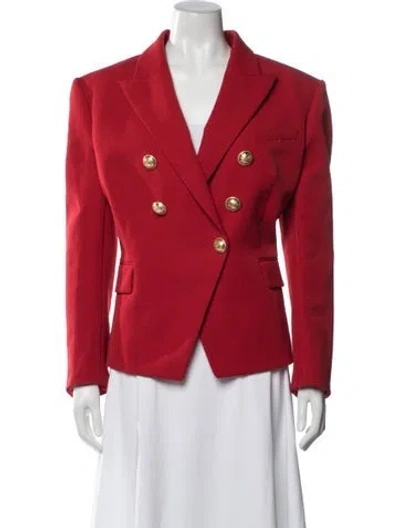 Pre-owned Balmain Wool Blazer In Red