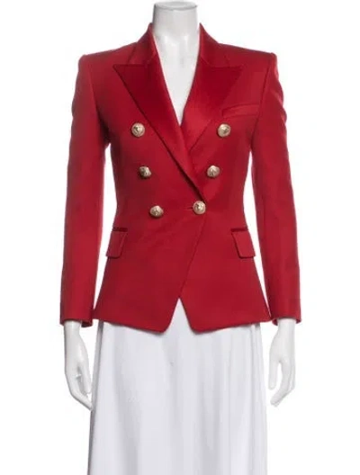 Pre-owned Balmain Wool Blazer In Red