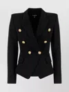 Balmain Wool Blazer With Flap Pockets And Gold-tone Buttons