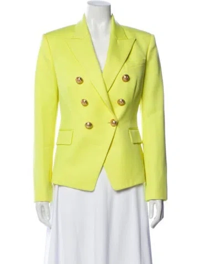 Pre-owned Balmain Wool Blazer In Yellow