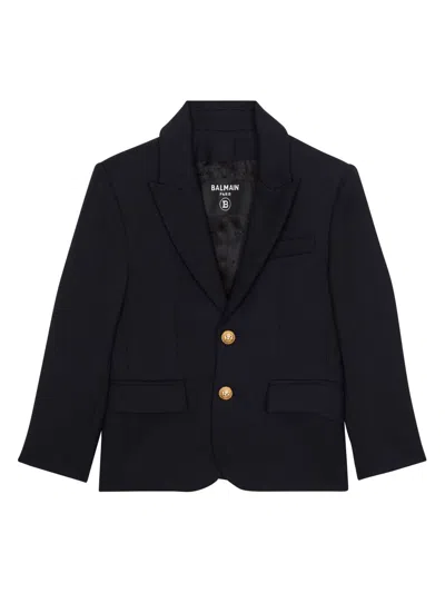 Balmain Kids' Wool-blend Blazer Jacket In Blue