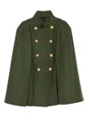 WOOL-BLEND CAPE COAT
