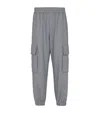 Balmain Double Crepe Wool Cargo Trousers In Grey