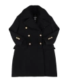 Balmain Wool Blend Coat In Black