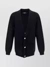Balmain Men's Cardigan With Logo Inlay In Black