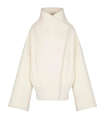 BALMAIN WOOL-BLEND OVERSIZED CABAN JACKET