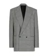 Balmain Wool-blend Prince Of Wales Blazer In Black