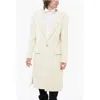 Balmain Wool Blend Slim Fit Coat With Padded Shoulders