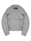 Balmain Oversized Wool Caban Featuring Pockets In Gray