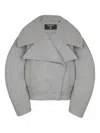 Balmain Oversized Wool Caban Featuring Pockets In Gray