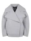 Balmain Wool Caban In Grey