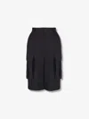 Balmain Bermuda Shorts In Grain De Poudre Wool In Black