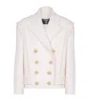 Balmain Wool-cashmere Pea Coat In White