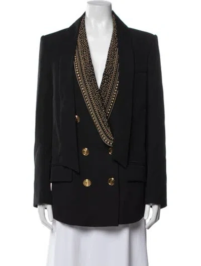 Pre-owned Balmain Wool Coat In Black