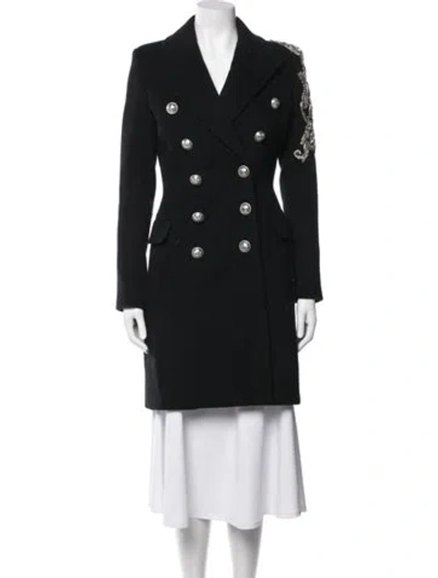 Pre-owned Balmain Wool Coat In Black