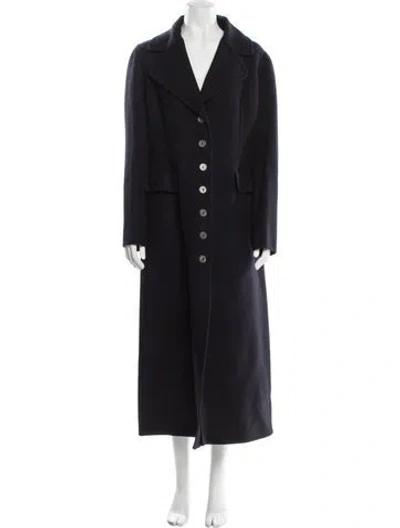 Pre-owned Balmain Wool Coat In Blue