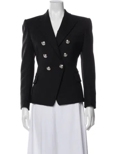 Pre-owned Balmain Wool Coat In Blue