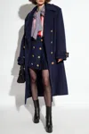 Balmain Oversized Double Breasted Wool Coat In Navy Blue