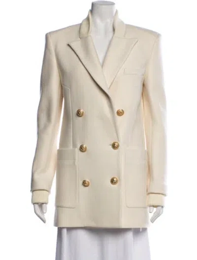 Pre-owned Balmain Wool Coat In Neutral