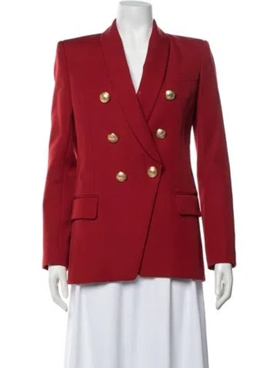 Pre-owned Balmain Wool Coat In Red
