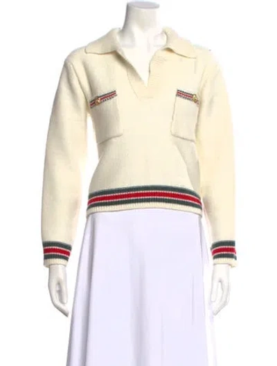 Pre-owned Balmain Wool Colorblock Pattern Sweater In Neutral