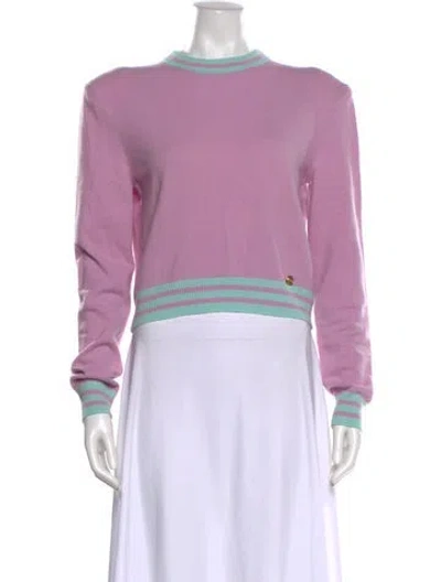 Pre-owned Balmain Wool Colorblock Pattern Sweater In Purple