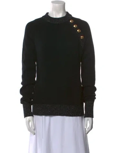 Pre-owned Balmain Wool Crew Neck Sweater In Black