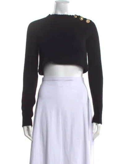 Pre-owned Balmain Wool Crew Neck Sweater In Black