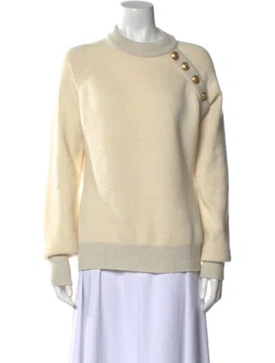 Pre-owned Balmain Wool Crew Neck Sweater In Neutral